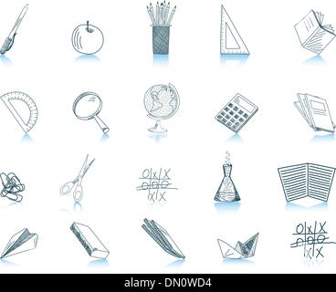 school icon set Stock Vector