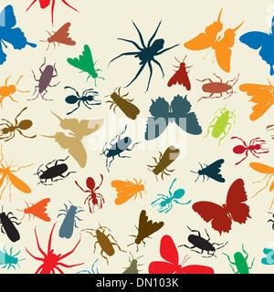 Insects pattern Stock Vector