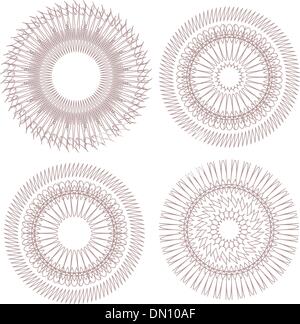 Guilloche vector elements for diploma or certificate Stock Vector