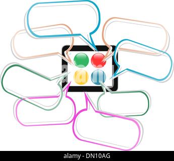 working with a modern flat ipade tablet pc Stock Vector