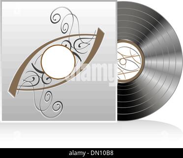 Vector illustration of retro vintage vinyl record Stock Vector