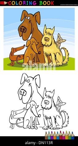 illustration of sitting dogs for coloring book Stock Vector Image & Art ...