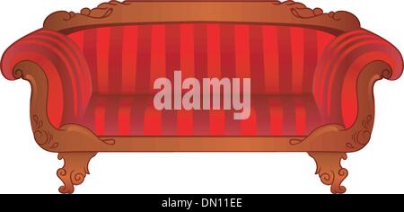 red sofa isolated on white Stock Vector
