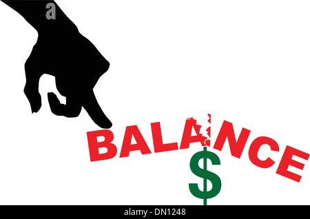 Imbalance in finances Stock Vector