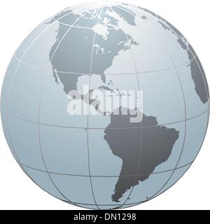 North and South America, Europe, Africa Global World, Vector Map Icon ...