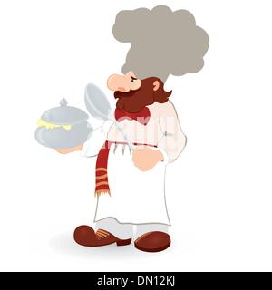 Cook in white uniform vector illustration Stock Vector
