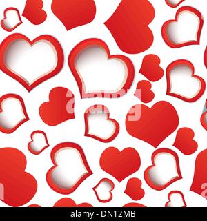 Red hearts seamless Stock Vector