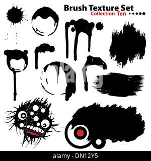 Collection of highly detailed vector illustration brushes and re Stock Vector