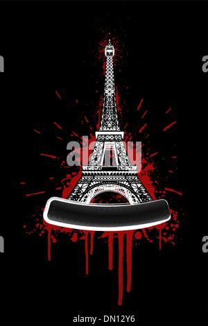 Bloody Eiffel tower design Stock Vector