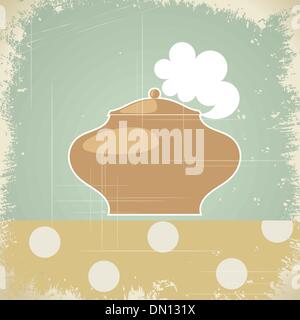 Vintage background with the image of the pot. eps10 Stock Vector