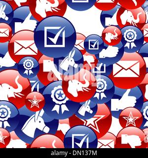 USA elections glossy icons pattern Stock Vector