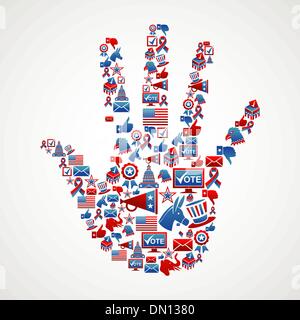 I vote in USA elections icons hand Stock Vector