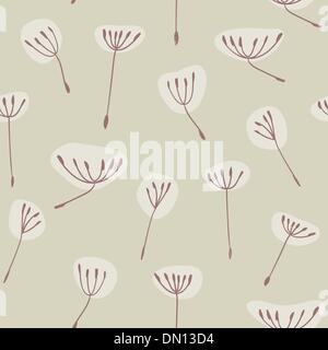 Seamless pattern with pastel dandelion flowers Stock Vector
