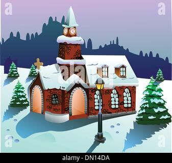 house on snow vector Stock Vector