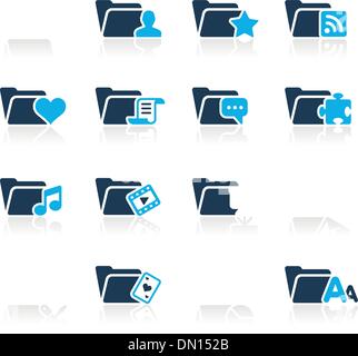 Folder Icons - 2 // Azure Series Stock Vector