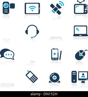 Communication Icons  // Azure Series Stock Vector