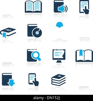 Book Icons // Azure Series Stock Vector