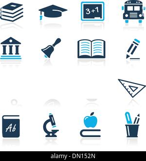 Education Icons  // Azure Series Stock Vector