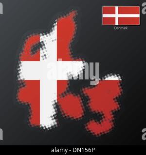 Map of Denmark icon black color vector in circle round illustration ...