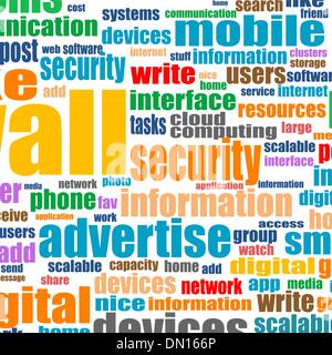 Word cloud tags concept illustration of social media Stock Vector