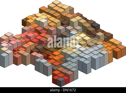 3d cubes, vector background Stock Vector