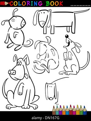 Cartoon Dogs for Coloring Book or Page Stock Vector Image & Art - Alamy