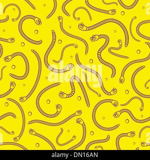 Set of caterpillars on a yellow background Stock Vector