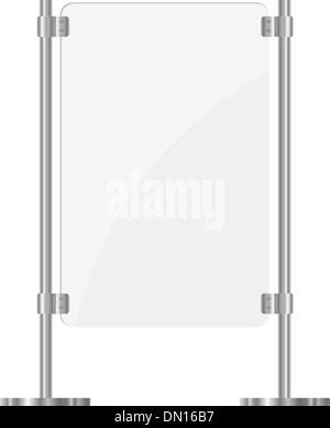 Illustration of a glass screen with metal racks. eps10 Stock Vector