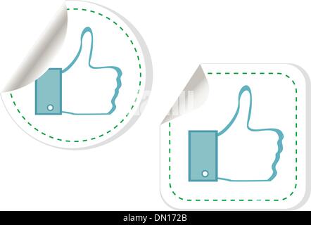 like and dislike labels stickers set Stock Vector