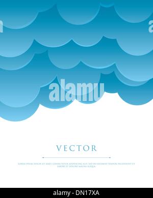 Stylized sky with clouds Stock Vector
