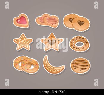 Set of different cookies Stock Vector