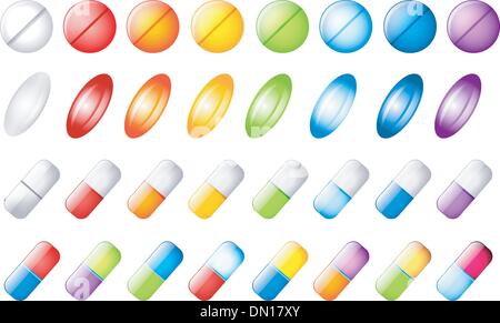 Icons tablets and pills Stock Vector