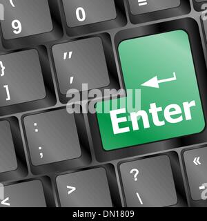 message on keyboard enter key, for online support concepts. Stock Vector