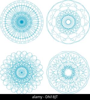 Guilloche elements for certificate or diploma / currency design Stock Vector