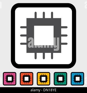 Electronic chip icon Stock Vector