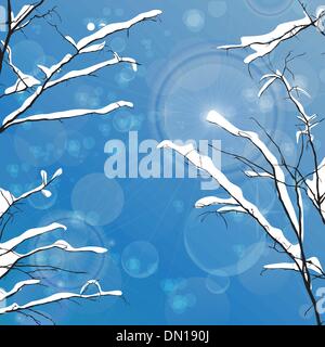 Winter leafless trees Stock Vector