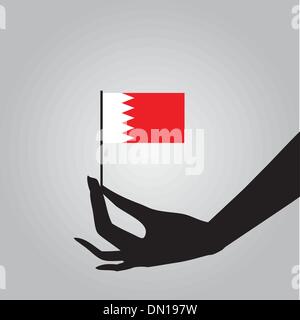 Bahrain flag in hand Stock Vector