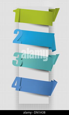 Colorful tags with numbers. Vector illustration. Stock Vector