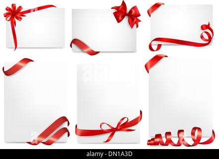 Set of red satin bows. Vector ribbons for gift Stock Vector Image & Art ...