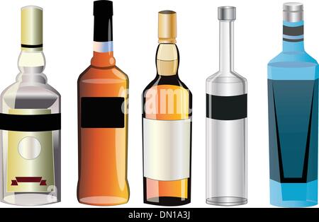 Different alcohol flavors Stock Vector