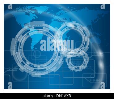Technological blue background Stock Vector