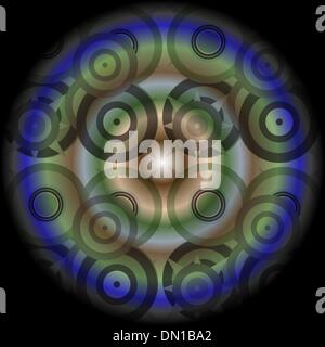 Pattern mandala green, ornamental round floral pattern Stock Vector