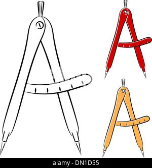 Measuring compasses. eps10 Stock Vector
