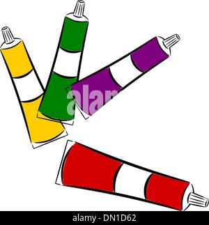 Cartoon tubes of paint. eps10 Stock Vector