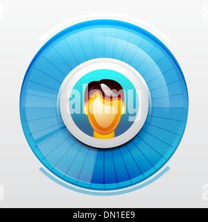 Blue user pic icon Stock Vector