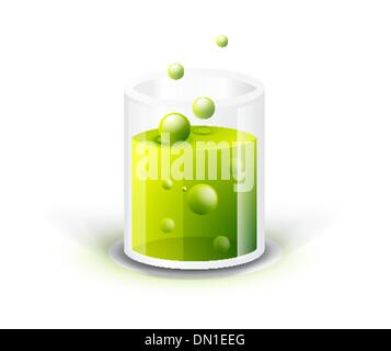 Glass vessel with green fluid Stock Vector