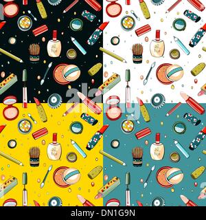 Colorful Makeup Seamless Patten Stock Vector