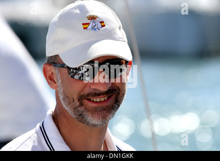 The Prince Felipe of Spain during the King's Cup Sailing in Palma de Mallorca. Stock Photo