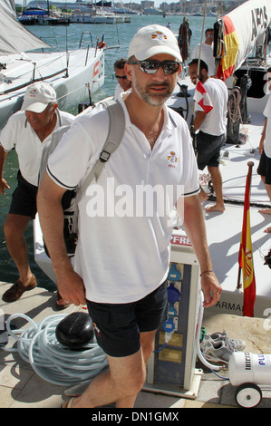 The Prince Felipe of Spain during the King's Cup Sailing in Palma de Mallorca. Stock Photo