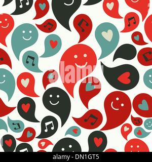 Smiling musical bubbles pattern